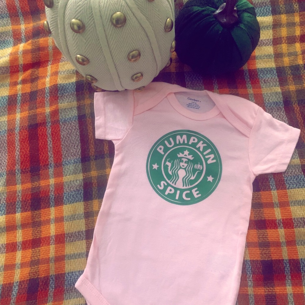 Pumpkin spice Starbucks onesie!!